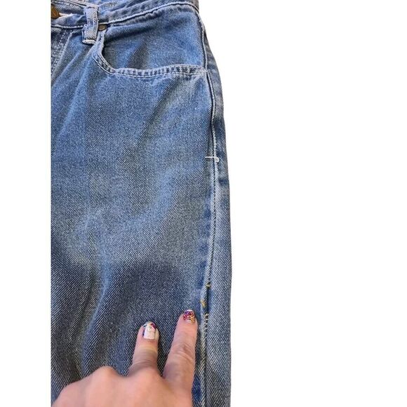 Moschino Jeans Blue Brass Peace Sign Button Fly Straight Leg 1990s | 29 ALTERED - Picture 11 of 11